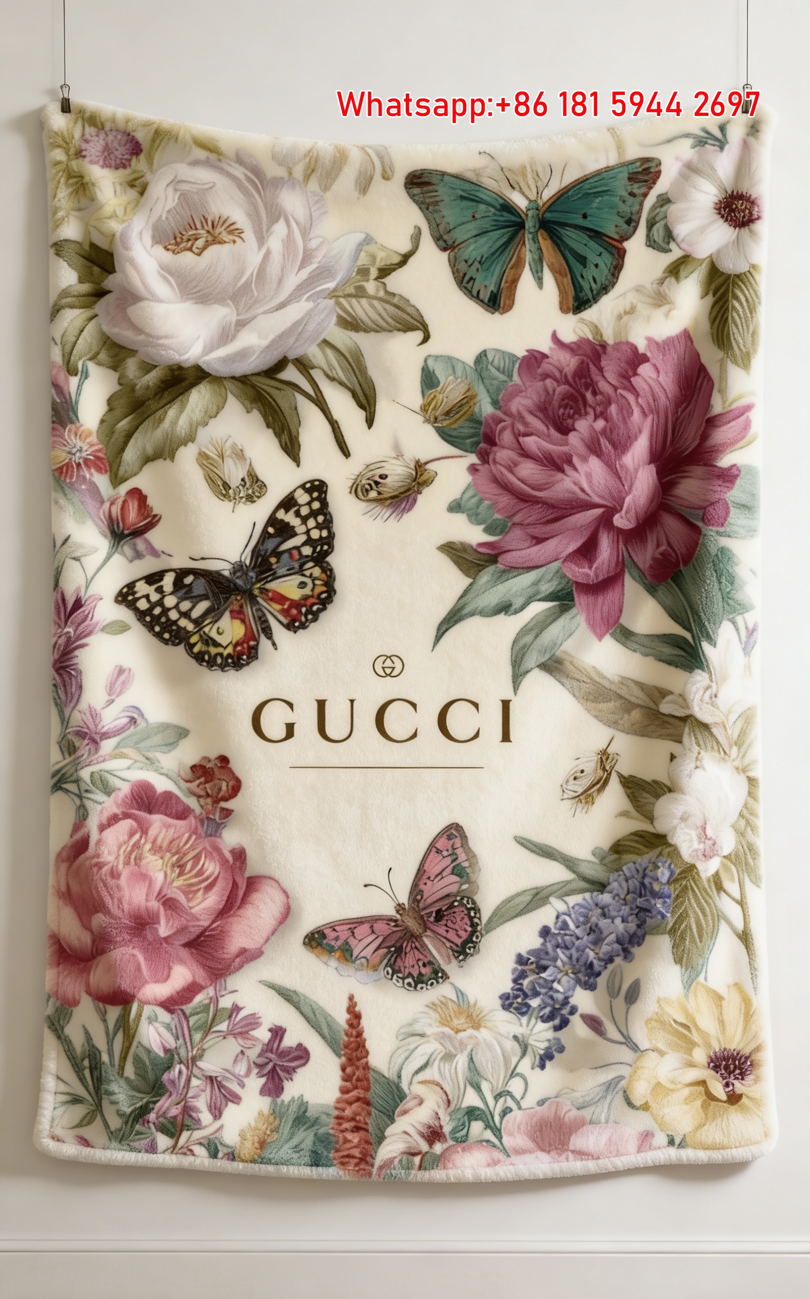 Gucci Floral Aviary Throw blankets Botanical Butterfly Tapestry IMG_2782